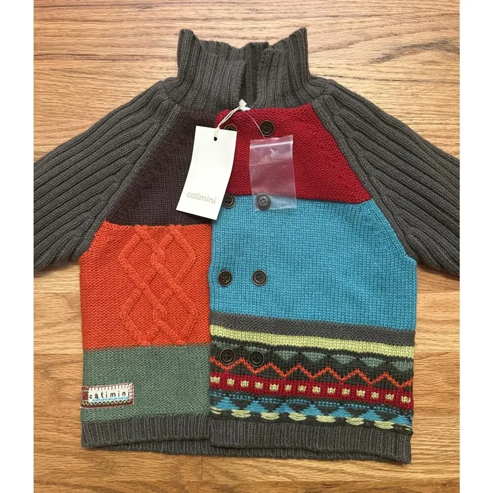 Catimini brand France Cardigan Boys sweater size 2 86 New With Tags - Picture 3 of 7